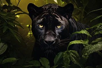 Tuinposter a black panther in the jungle © Maria