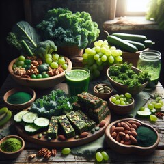 vegetable, food, organic, freshness, healthy eating, cucumber, fruit, nuts, broccoli, ingredient, kiwi, grapes, greens, raw food, horizontal, healthy lifestyle, antioxidant, lifestyle
