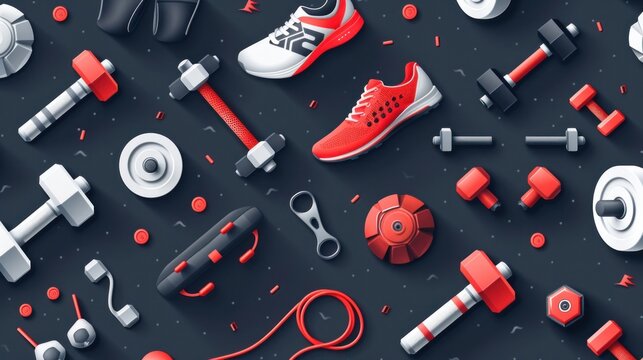 Seamless Pattern With Fitness Images – Browse 23,175 Stock Photos ...