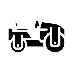 Obraz premium compaction roller construction vehicle glyph icon vector illustration