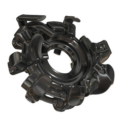 Metal abstract shape, 3d render © neurostructure