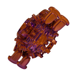 Metal abstract shape, 3d render © neurostructure