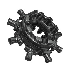 Metal abstract shape, 3d render © neurostructure