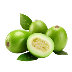 Obraz premium Feijoa isolated on white background. With clipping path.