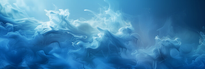 Abstract blue smoke on a blue background. Creative banner image.