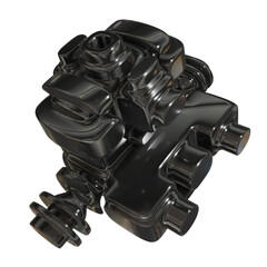 Metal abstract shape, 3d render © neurostructure