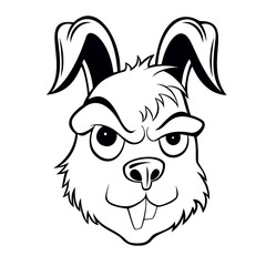 rabbit head mascot logo vector art illustration design