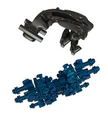 Metal abstract shape, 3d render © neurostructure