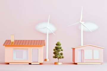 Pastel Miniature Sustainable Living Concept