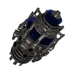 Metal abstract shape, 3d render
