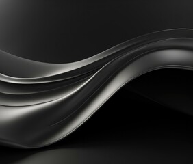 Black background with waves and a black background. Generative AI.
