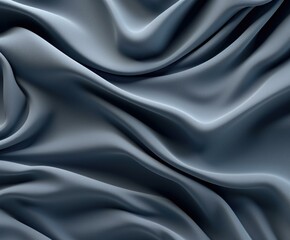 A close up of a blue fabric with folds. Generative AI.