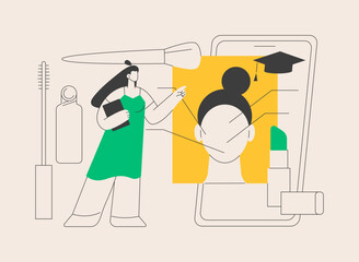 Makeup courses abstract concept vector illustration.