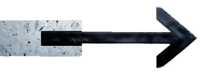 Black arrow pointing right. Arrow shape element