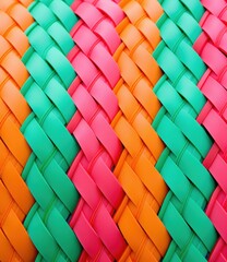 Colorful woven basket background. Generative AI.