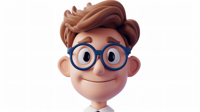 A vibrant and friendly 3D illustration of a smiling teacher, depicted in a close-up portrait on a clean white background. This simple yet charming cartoon illustration captures the warmth an