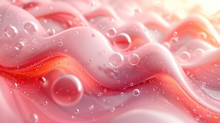 Close Up of Water Droplets on Surface. Generative AI.