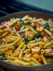Shrimp with Penne Pasta and vegtables