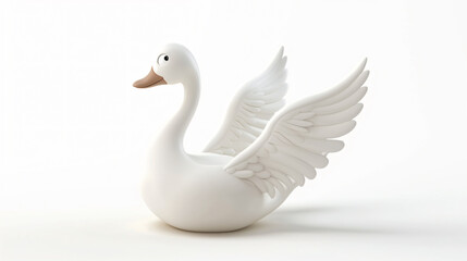 A charming 3D rendering of a cute swan, designed with intricate details and a whimsical expression. Perfect for adding a touch of elegance and playfulness to any project.
