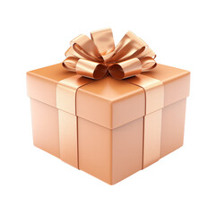 gift box with ribbon bow isolated on white background, clipping path included