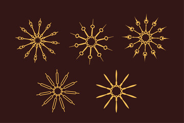 Vintage sunburst starburst radial sunset beams vector set. Radial sunburst stripes background. Bursting sun rays fireworks vector illustration. Set of thin line sun rays.