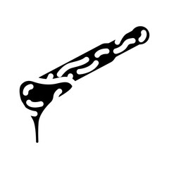 waxing spatula hair salon glyph icon vector illustration - obrazy, fototapety, plakaty