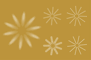 Fototapeta premium Vintage sunburst starburst radial sunset beams vector set. Radial sunburst stripes background. Bursting sun rays fireworks vector illustration. Set of thin line sun rays.
