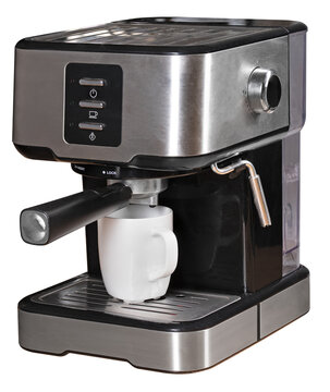 Coffee machine with a flask on an isolated background.