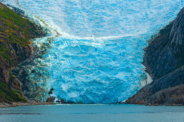 Patagonian Andes as seen from the Strait of Magellan, the most important natural passage between...