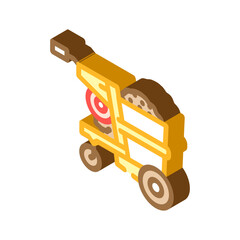 dump truck construction vehicle isometric icon vector illustration