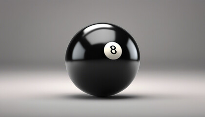 No. 8 black billiard ball on isolated white background

