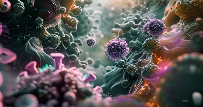visualization of coronavirus or germs in the body