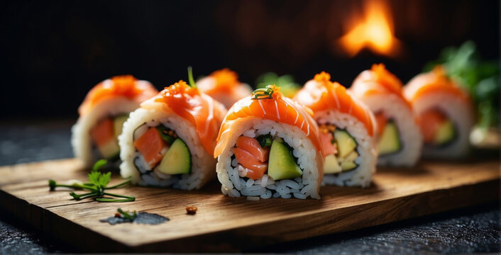 Various types of sushi