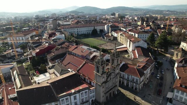 City Center of Braga in Portugal Aerial View