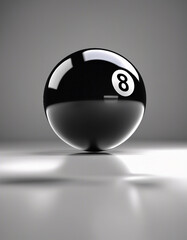 No. 8 black billiard ball on isolated white background
