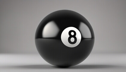 No. 8 black billiard ball on isolated white background
