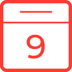 Fototapeta premium Vector simple icon calendar, 31 day of the month, collection of calendar symbols.