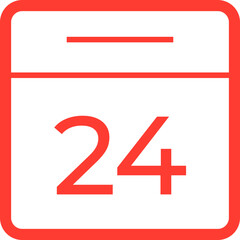 Fototapeta premium Vector simple icon calendar, 31 day of the month, collection of calendar symbols.