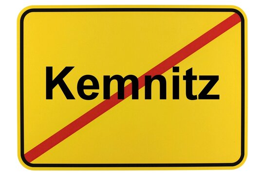 Illustration eines Ortsschildes der Gemeinde Kemnitz in Mecklenburg-Vorpommern