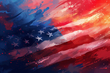 Creative illustration of the American Flag, USA patriotism, Independence Day, Flag day