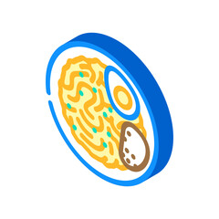 ramyeon noodles korean cuisine isometric icon vector illustration