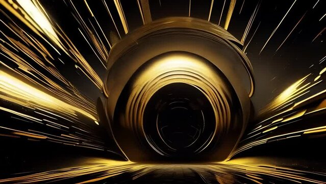 black and gold abstract background concept podium for product photography, with circle in the centrum