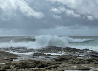 Oleaje en las costas de las Rías Bajas, Galicia
