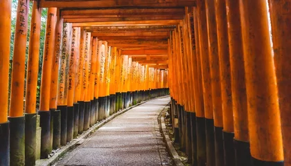 Rolgordijnen torii gate tunnel in kyoto japan © Richard