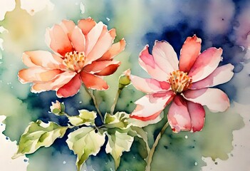 flowers watercolour painting 