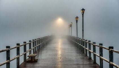 pier in fog