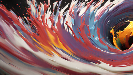 Dramatic and Explosive whirl of Paint. Abstract Colour Dynamics