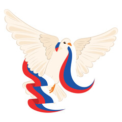 Bird of peace with flag of Russia Vector illustration