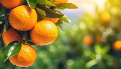ripe oranges hanging on a orange tree in orange garden fresh juicy oranges on a oranges tree...