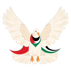 Bird of peace with flag of Palestine Vector illustration